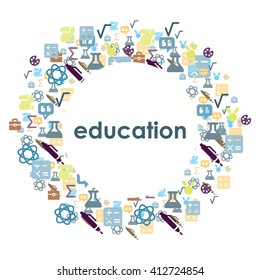 vector illustration / circle design / education symbols composition 