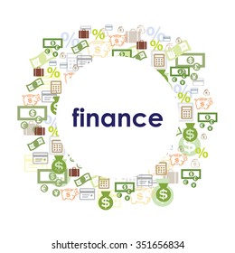 Vector illustration / circle design / finance lettering