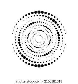 Ilustración vectorial de puntos de círculo sobre fondo blanco.