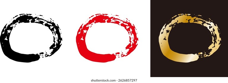 Ilustração vetorial de um círculo desenhado com um pincel. Oval desenhado à mão. Círculo de doodle.