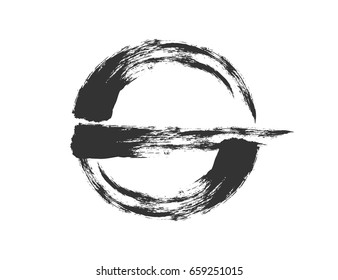 Vector illustration. The circle drawn brush strokes