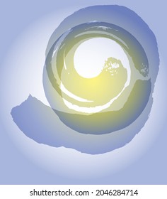 Vector illustration. A circle drawn with colored brush strokes.