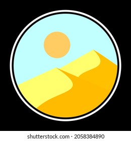 Vector illustration of circle emblem in vintage style,suitable for emblems of adventure,sports,camp emblems,climbers,hiking,expedition and explorers.