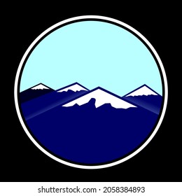 Vector illustration of circle emblem in vintage style,suitable for emblems of adventure,sports,camp emblems,climbers,hiking,expedition and explorers.