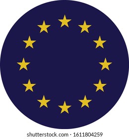 vector illustration of Circle Europe union flag on white background