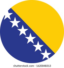 vector illustration of Circle flag of Bosnia and Herzegovina on white background