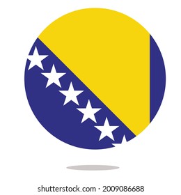 Vector illustration of circle Flag of Bosnia and Herzegovina