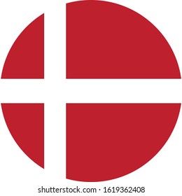 vector illustration of Circle flag of Denmark on white background