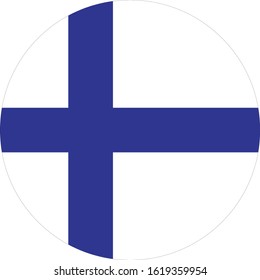 vector illustration of Circle flag of Finland on white background