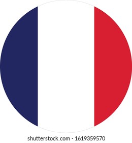 vector illustration of Circle flag of France on white background