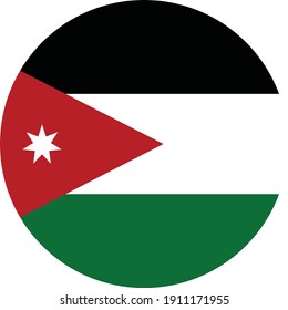 vector illustration of Circle flag of Jordan