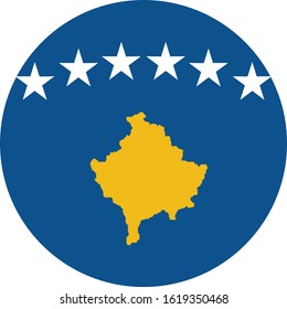 vector illustration of Circle flag of Kosovo on white background