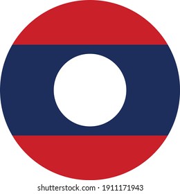 vector illustration of Circle flag of Laos
