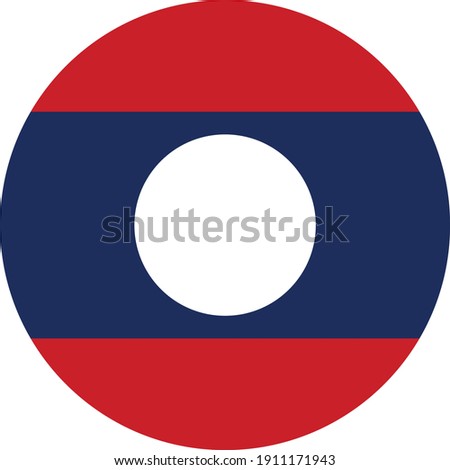 vector illustration of Circle flag of Laos