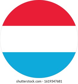 vector illustration of Circle flag of Luxembourg on white background