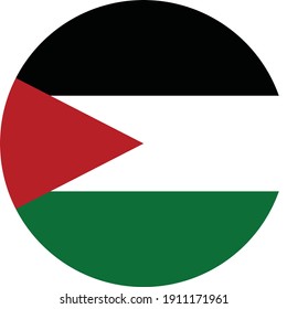 vector illustration of Circle flag of Palestine
