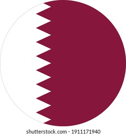 vector illustration of Circle flag of Qatar