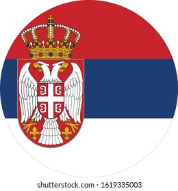 vector illustration of Circle flag of Serbia on white background