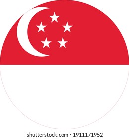 vector illustration of Circle flag of Singapore