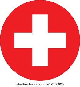 vector illustration of Circle flag of Switzerland on white background