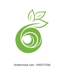 A vector illustration of Circle Fruit and Leaf Sign