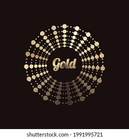 vector illustration circle with gold dot technique, elegant, luxury suitable for logos, posters, wallpapers