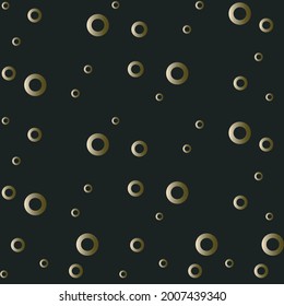 Vector Illustration of Circle Golden Abstract Pattern, Gold and Black Colors Background