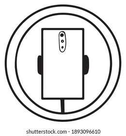 vector illustration of circle graphic design with phone, icon, art tattoo sketch, logo, hand draw, use in print