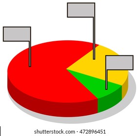 A vector illustration of circle graphic with grey flags