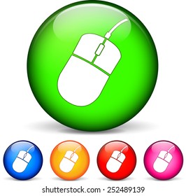 vector illustration of circle icons for computer mouse
