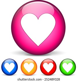 vector illustration of circle icons for heart