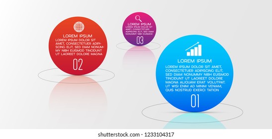 vector illustration Circle Infographic design template with icons and 3 options or steps. Can be used for process, presentations, layout, banner,info graph.