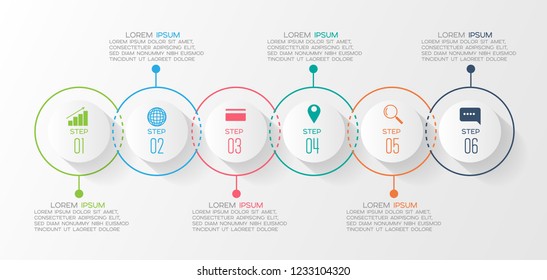 vector illustration Circle Infographic design template with icons and 6 options or steps. Can be used for process, presentations, layout, banner,info graph.