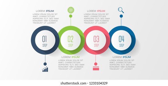 vector illustration Circle Infographic design template with icons and 4 options or steps. Can be used for process, presentations, layout, banner,info graph.