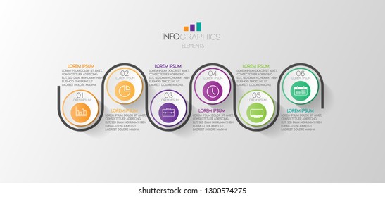 vector illustration Circle Infographic design template with icons and 6 options or steps. Can be used for process, presentations, layout, banner,info graph. 