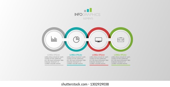 vector illustration Circle Infographic design template with icons and 4 options or steps. Can be used for process, presentations, layout, banner,info graph.