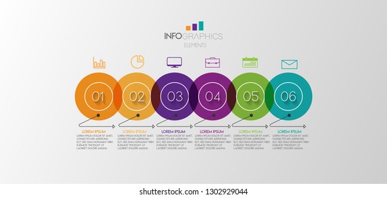 vector illustration Circle Infographic design template with icons and 6 options or steps. Can be used for process, presentations, layout, banner,info graph.