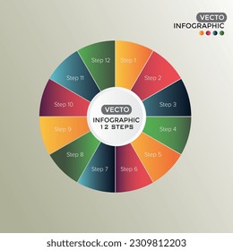 Vektorgrafik: Circle Infografische Vorlage mit 12 Optionen