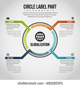 Vector Illustration Of Circle Label Part Infographic Design Element.