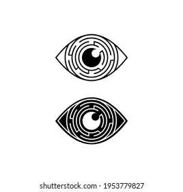 Ilustración vectorial del signo del vector ocular laberíntico del círculo