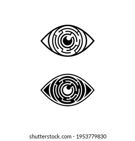 Eine Vektorgrafik des Circle Labyrinth Eye-Vektorzeichens