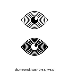 A Vector Illustration Of Circle Labyrinth Eye Vector Sign