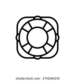 Vector illustration of circle lifesaver icon or logo use black color and line design style