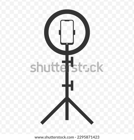 Vector illustration of circle light tripod icon in dark color and transparent background(png).