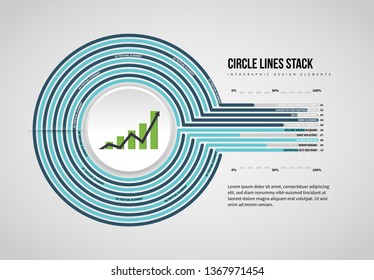 Vector illustration of Circle Lines Stack Infographic design element.