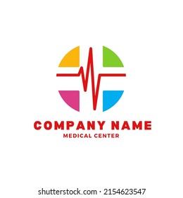 Vektorgrafik der Logo-Grafik des Kreises, Beinknochen, Text auf weißem Hintergrund. Draufsicht, perfekt für das Gesundheitswesen, die Klinik, das Krankenhaus und mehr