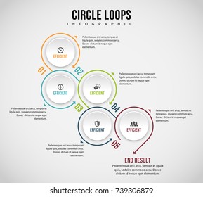 Vector illustration of circle loops infographic design element.