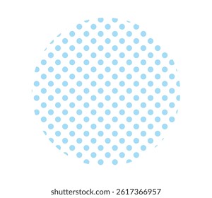 Vector illustration of a circle made of blue polka dots