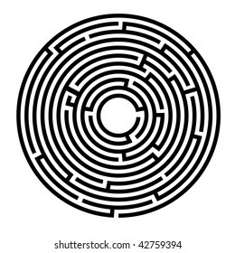 Vector Illustration Of Circle Maze