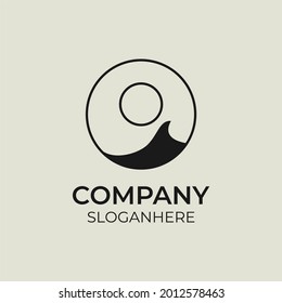 vector illustration of circle minimalist wave logo perfect for beach resort and beach hotel